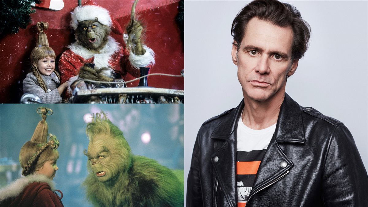 جيم كاري وصورته في الجزء لأول How the Grinch Stole Christmas