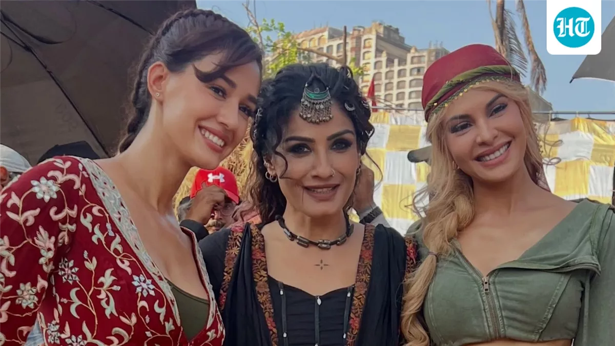 جاكلين فيرنانديز و رفينا تاندون و ديشا باتاني بطلات الفيلم الجديد Welcome to the Jungle