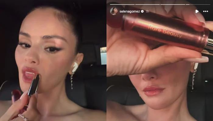 ستوري سيلينا جوميز التي روجت فيها لعلامتها التجارية أثناء سفرها لحضور حفل زفاف تايلور سويفت