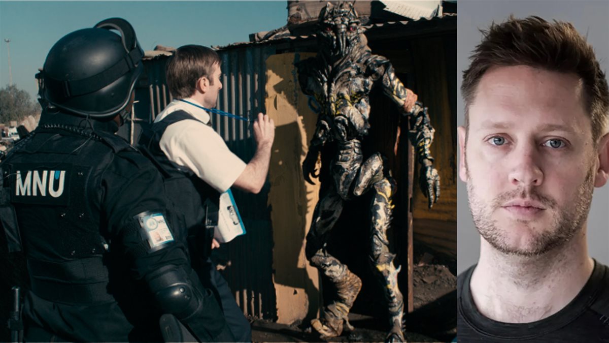 نيل بلومكامب مخرج فيلم District 9 ومشهد من الفيلم