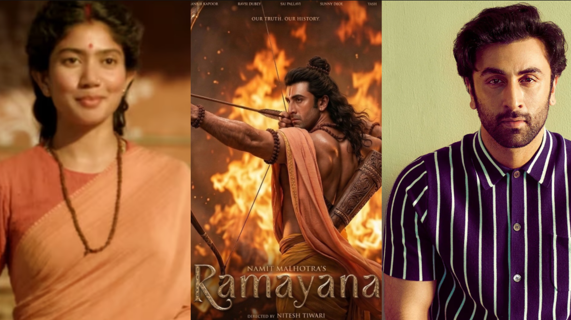 رانبير كابور وصورته في فيلم Ramayana والممثلة ساي بالافي في شخصية الآلهة سيتا بالفيلم