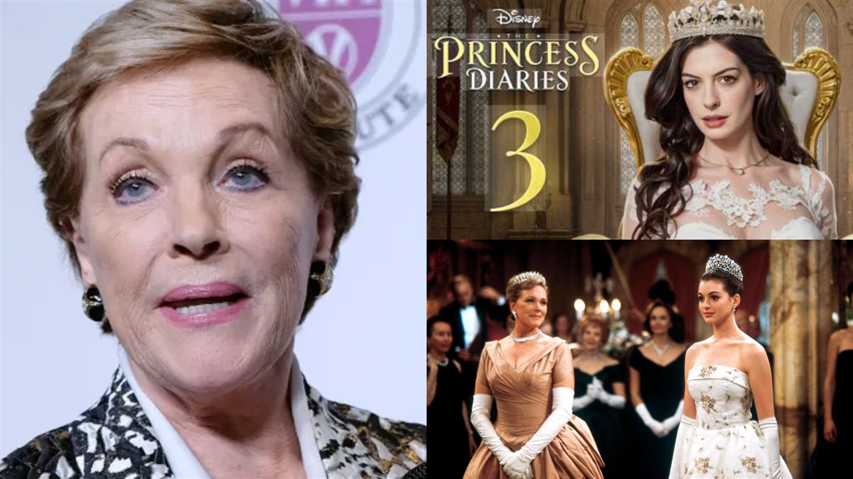 جولي آندروز وصورتها مع آن هاثاواي في فيلم The Princess Diaries وأفيش الجزء الثالث الجديد