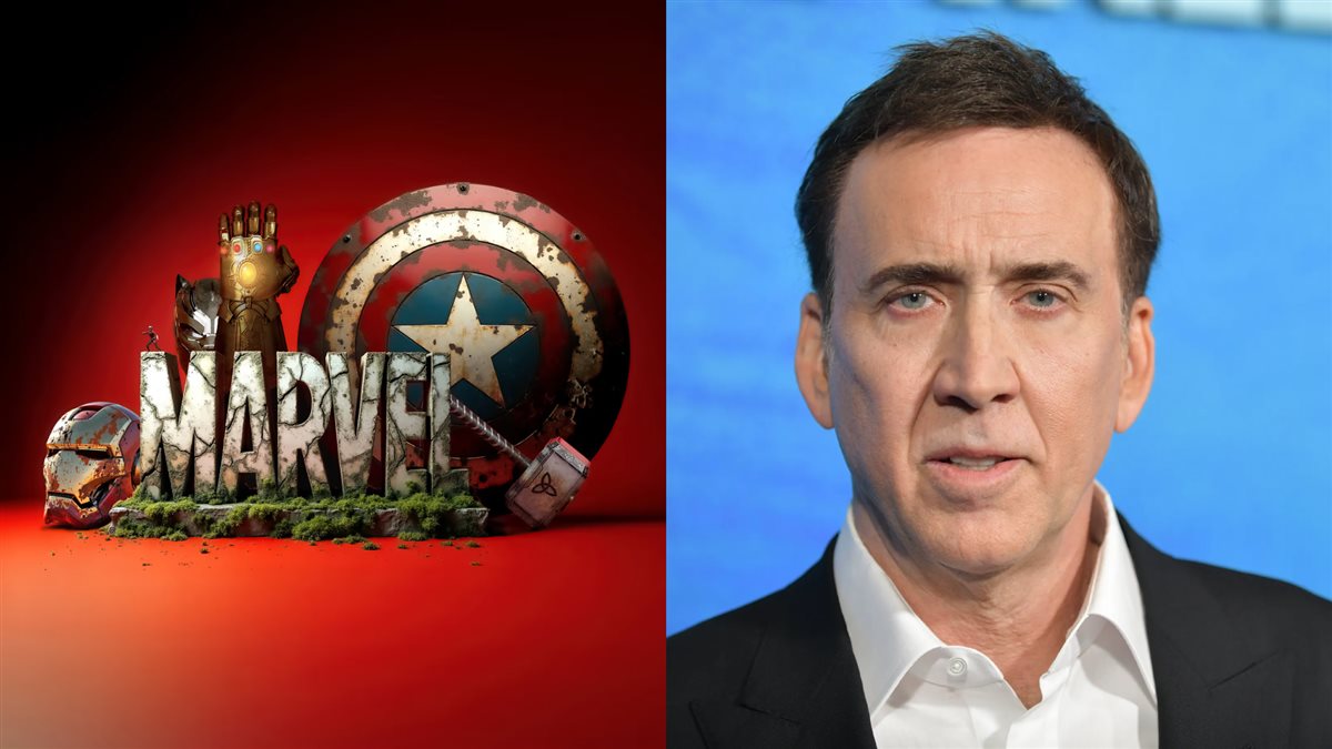 نيكولاس كيج وشعار شركة Marvel