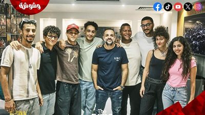 أحمد داش ومايان السيد في كواليس فيلم 