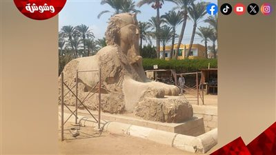 بدء أعمال ترميم تمثال أبو الهول بالحديقة المتحفية بمنطقة آثار ميت رهينة‎