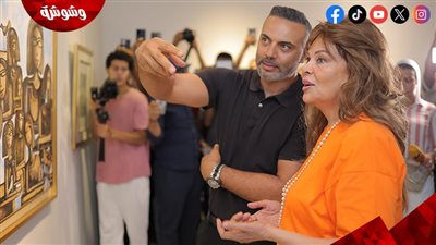 صفاء أبو السعود فى افتتاح معرض الفنان أحمد فريد  بعنوان 