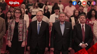 راجح داود وهاني لاشين وناصر عبدالرحمن  في المهرجان الدولي لأفلام الطلبة بالجامعة البريطانية