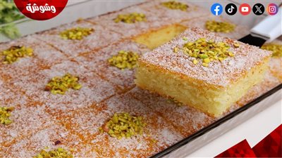 طريقة عمل كيكة البسبوسة وجوز الهند