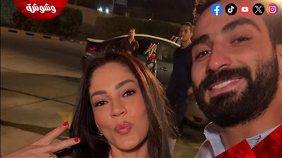 محمد الشرنوبي برفقة ندى موسى من كواليس مسلسل 