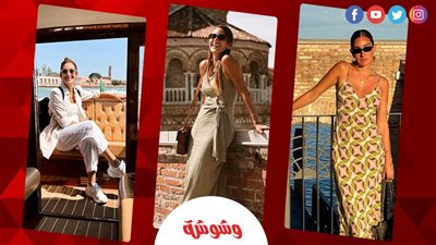  أمينة خليل تستعرض أناقتها في شوارع فينيسيا 