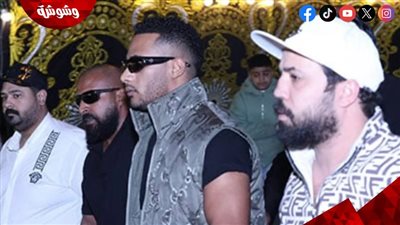 محمد رمضان يشارك في عزاء إسماعيل الليثي 
