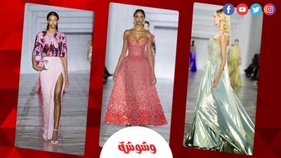 المنحوتات في عرض أزياء المصمم طوني ورد للهوت كوتور 