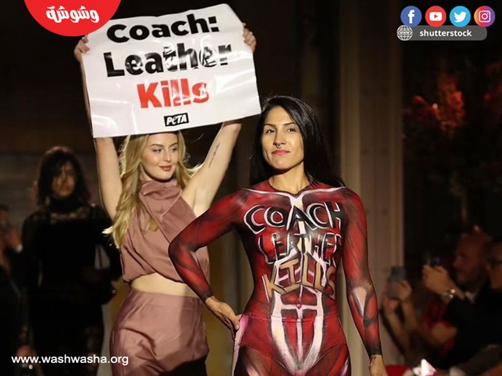 بالصور.. نشطاء حقوق الحيوانات يقتحمن عرض أزياء Coach بأسبوع نيويورك للموضة